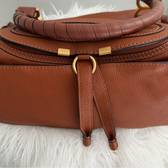 Chloe Tan Leather Satchel with Gold Accents Caramel Medium. Like New - Picture 11 of 14